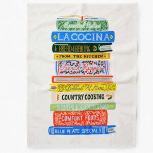 Rifle Paper Co. tea towel - "cookbooks" new